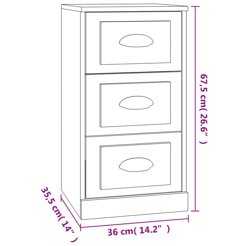 Sideboard Weiß 36x35,5x67,5 cm Holzwerkstoff