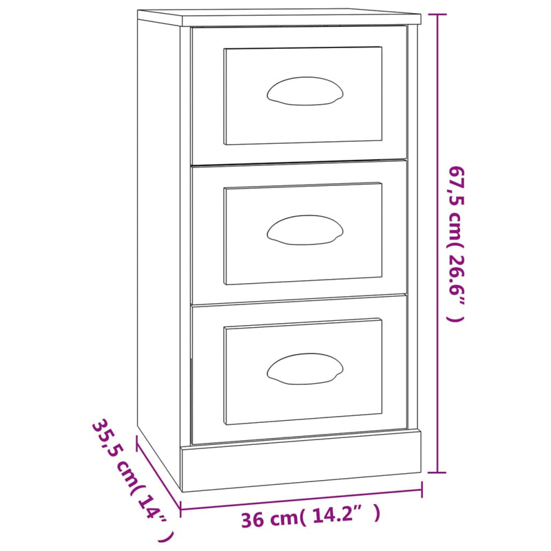 Sideboard Sonoma-Eiche 36x35,5x67,5 cm Holzwerkstoff