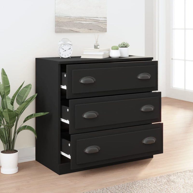 Sideboard Schwarz 70x35,5x67,5 cm Holzwerkstoff