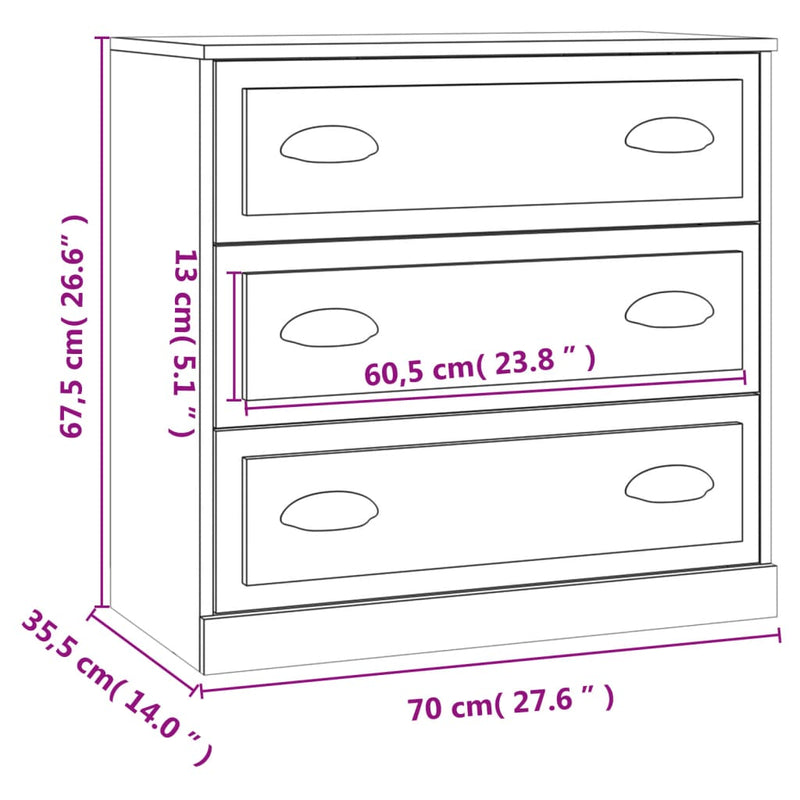 Sideboard Sonoma-Eiche 70x35,5x67,5 cm Holzwerkstoff