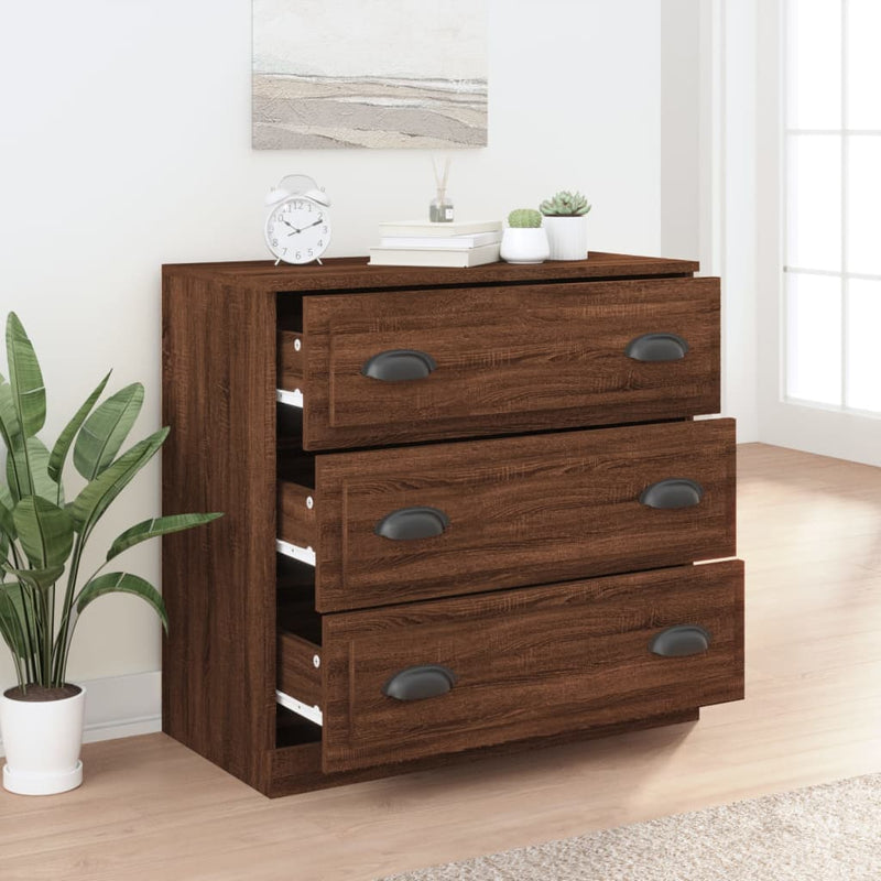 Sideboard Braun Eichen-Optik 70x35,5x67,5 cm Holzwerkstoff