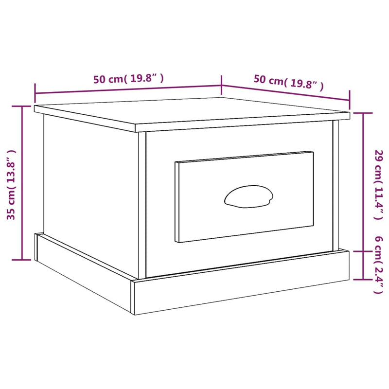 Couchtisch Hochglanz-Weiß 50x50x35 cm Holzwerkstoff