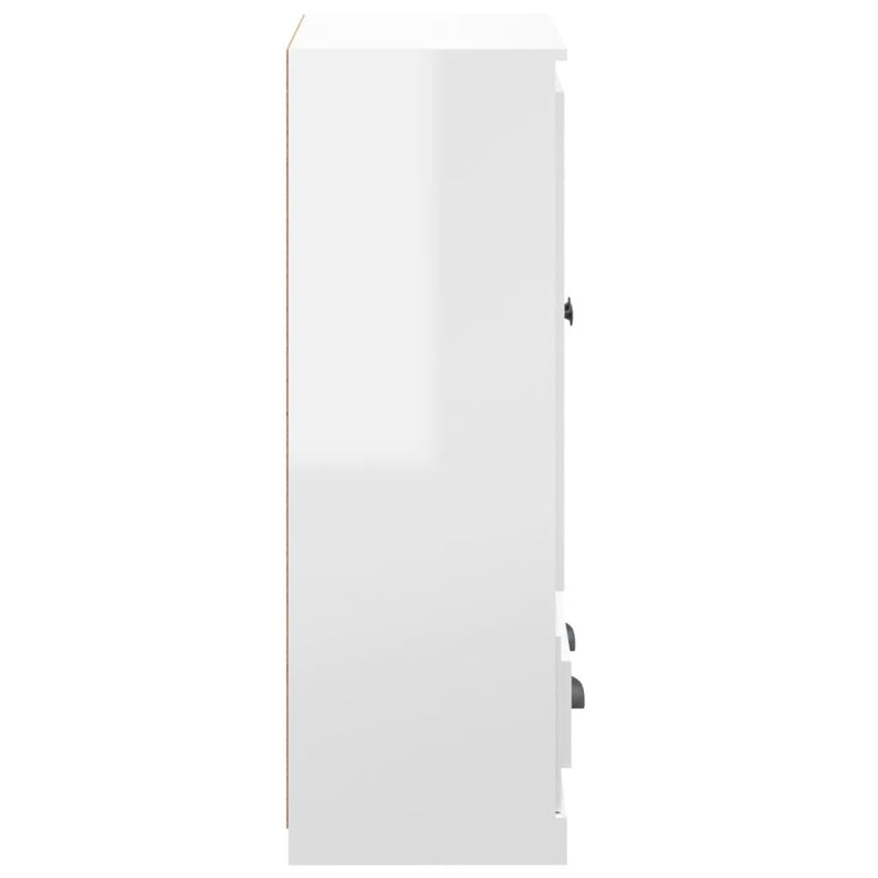 Highboard Hochglanz-Weiß 60x35,5x103,5 cm Holzwerkstoff