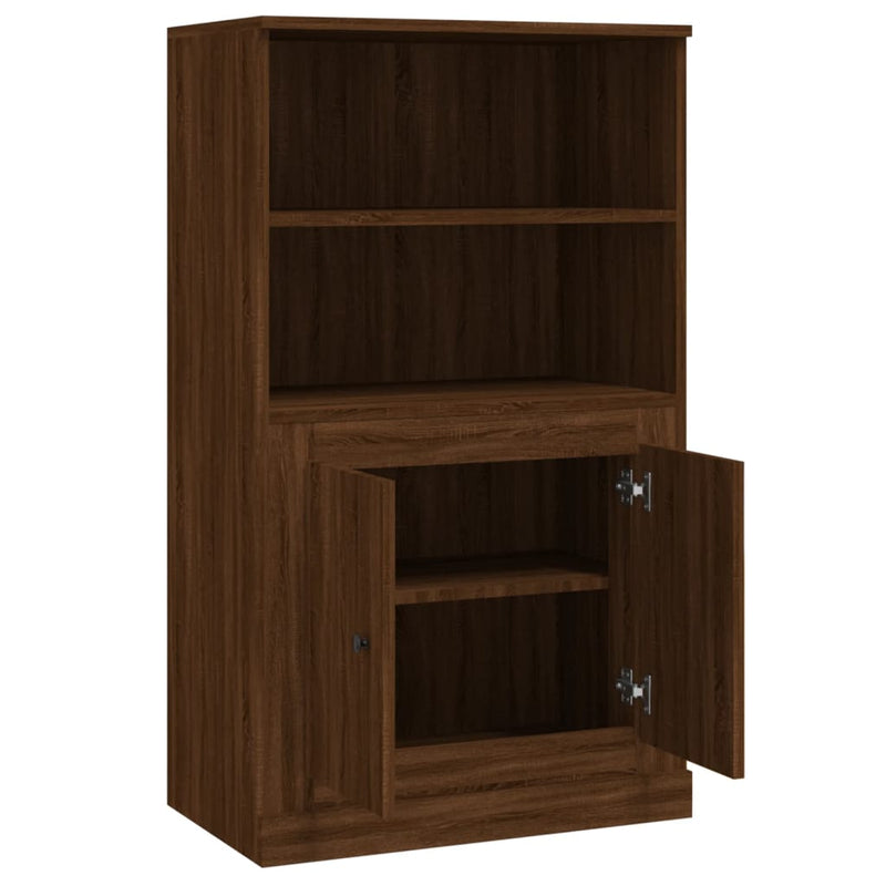 Highboard Braun Eichen-Optik 60x35,5x103,5 cm Holzwerkstoff