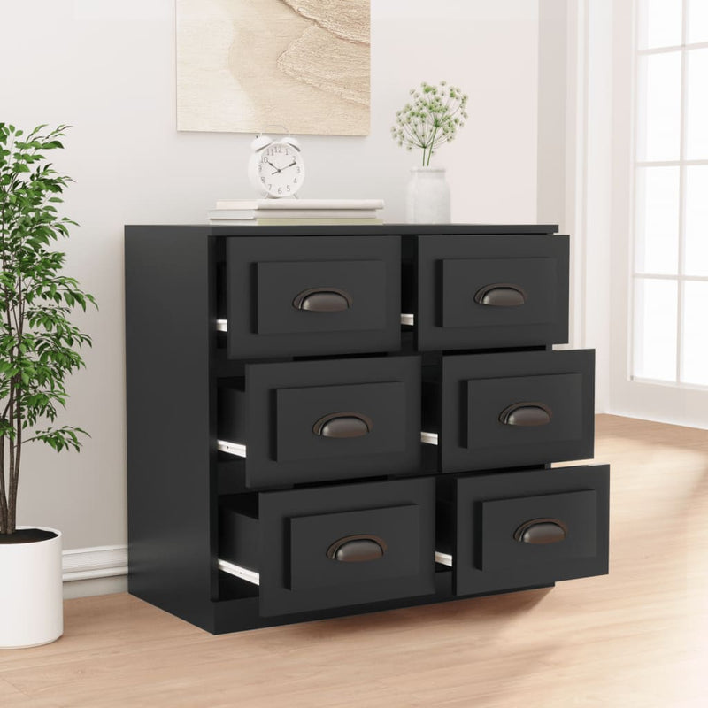 Sideboard Schwarz 70x35,5x67,5 cm Holzwerkstoff