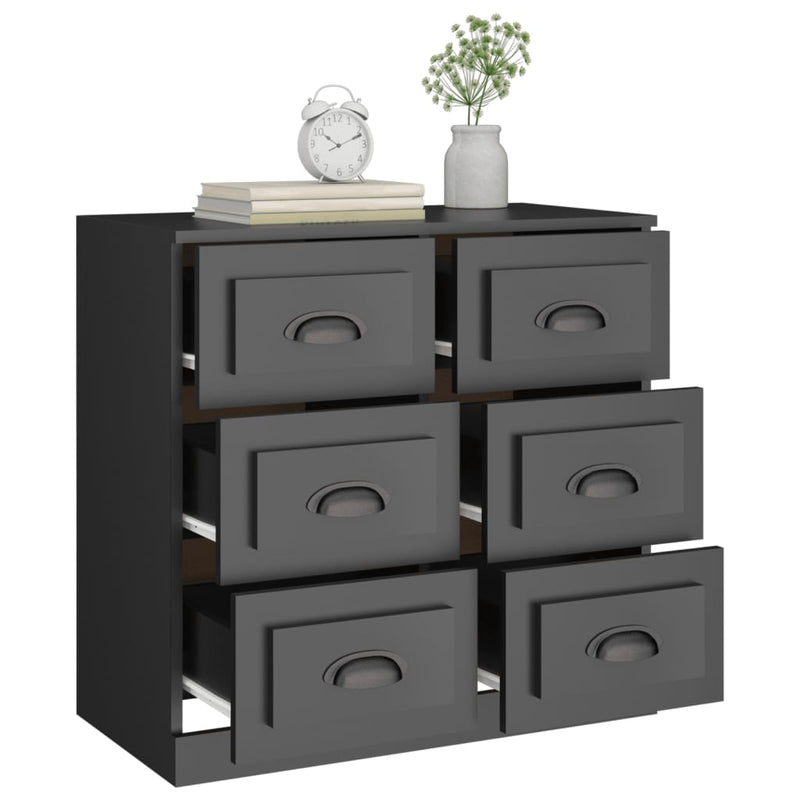 Sideboard Schwarz 70x35,5x67,5 cm Holzwerkstoff