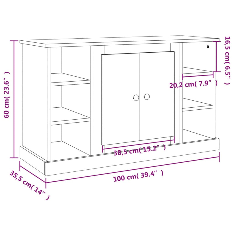 Sideboard Braun Eichen-Optik 100x35,5x60 cm Holzwerkstoff