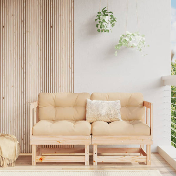 Ecksofas mit Kissen 2 Stk. Massivholz Kiefer