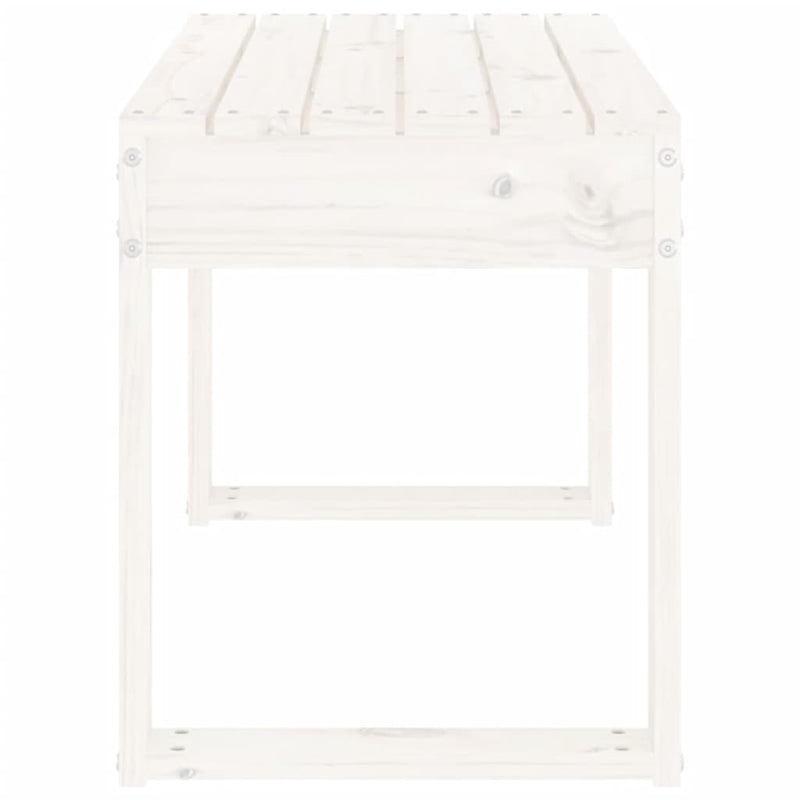 Gartenbank Weiß 80x38x45 cm Massivholz Kiefer