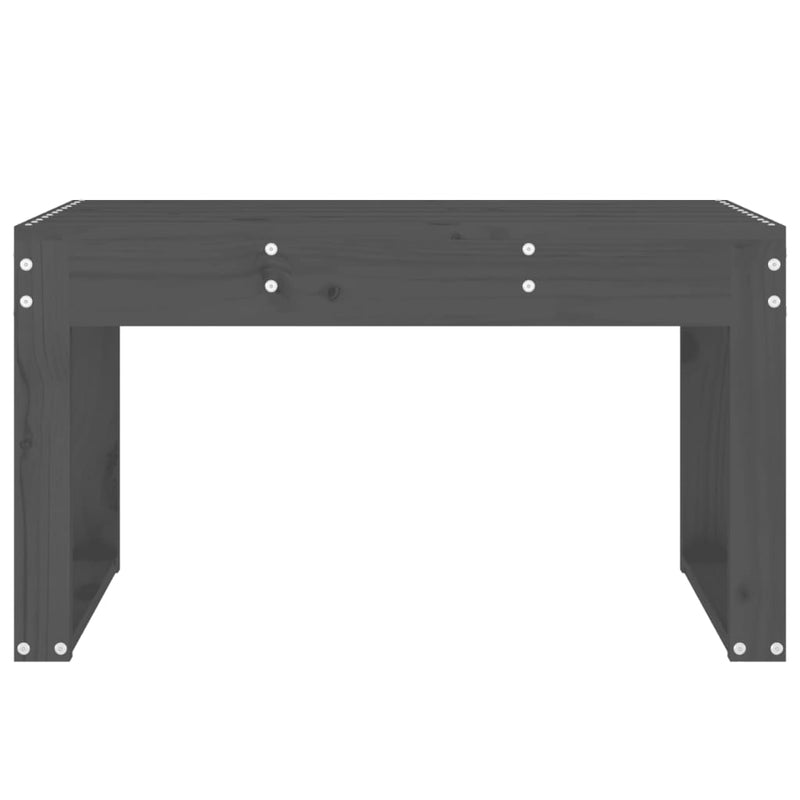 Gartenbank Grau 80x38x45 cm Massivholz Kiefer