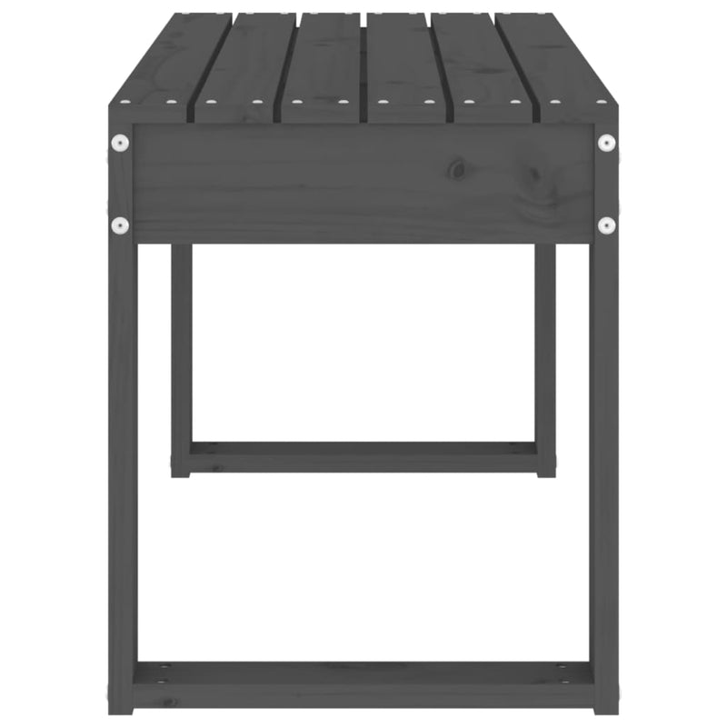 Gartenbank Grau 80x38x45 cm Massivholz Kiefer