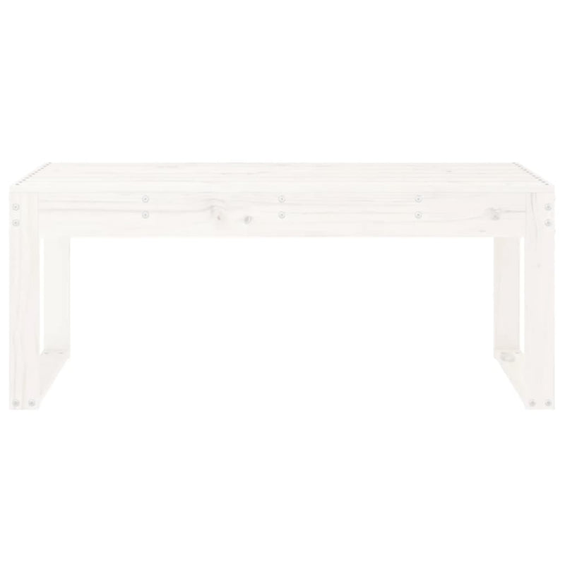 Gartenbank Weiß 110x38x45 cm Massivholz Kiefer