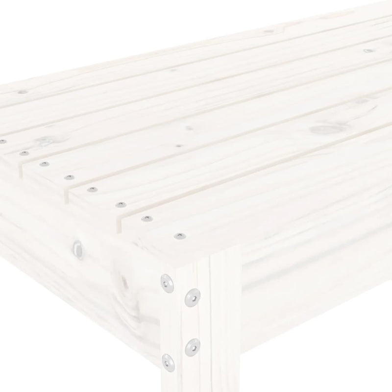 Gartenbank Weiß 110x38x45 cm Massivholz Kiefer
