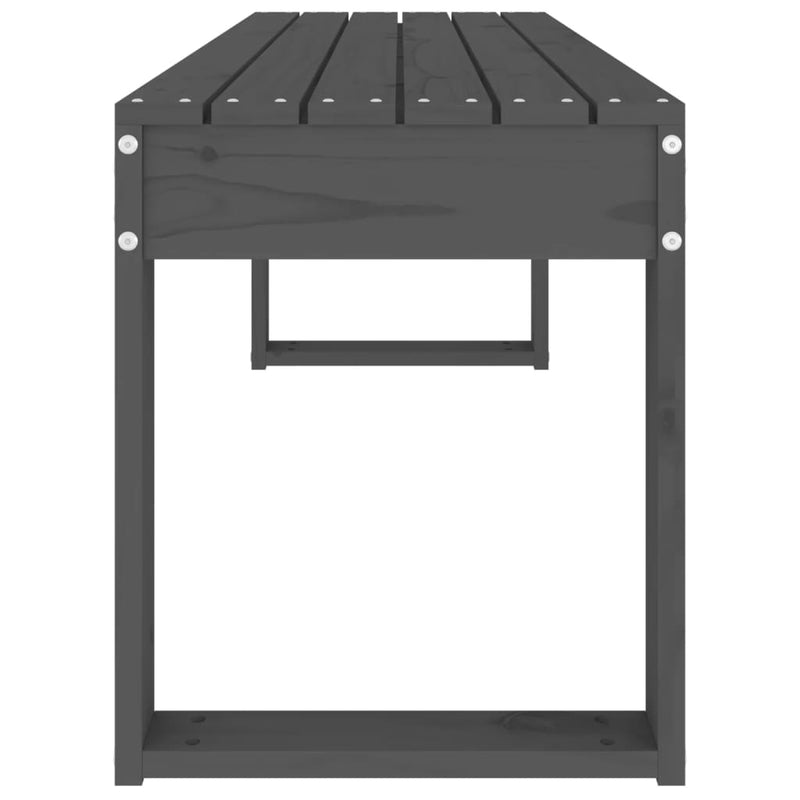 Gartenbank Grau 110x38x45 cm Massivholz Kiefer