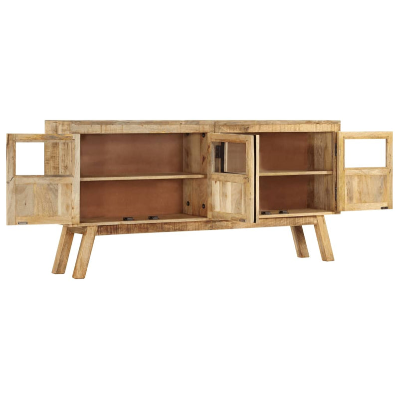 Sideboard Braun und Schwarz 160x30x76 cm Massivholz Mango