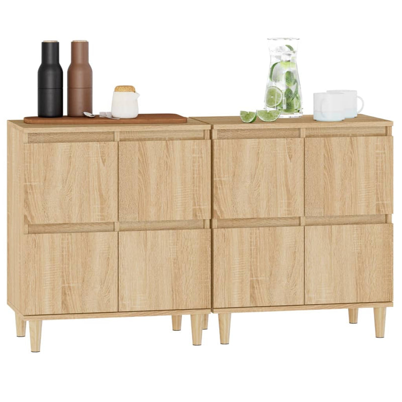 Sideboards 2 Stk. Sonoma-Eiche 60x35x70 cm Holzwerkstoff