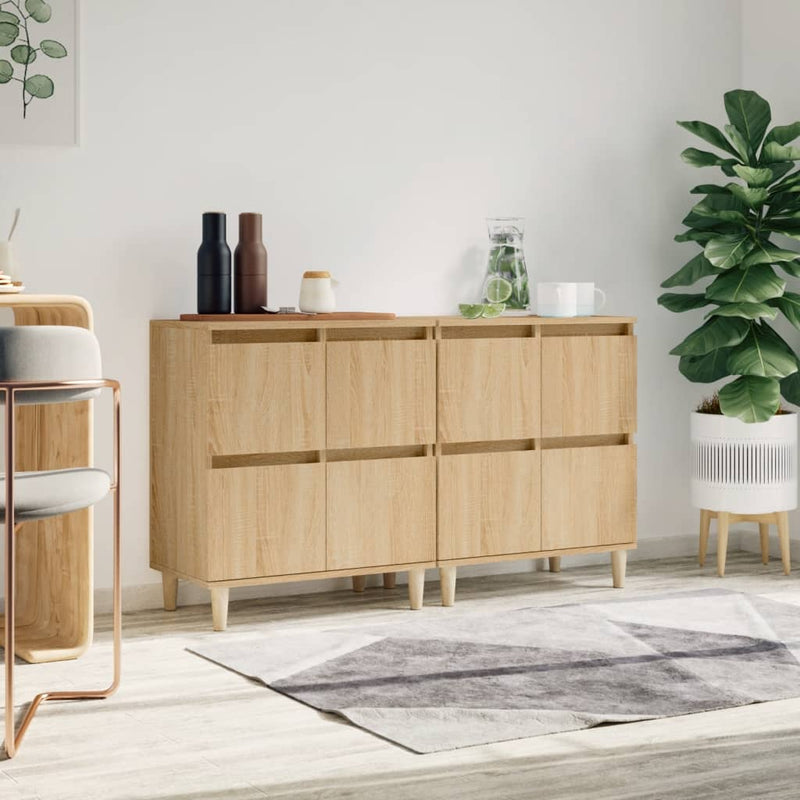 Sideboards 2 Stk. Sonoma-Eiche 60x35x70 cm Holzwerkstoff