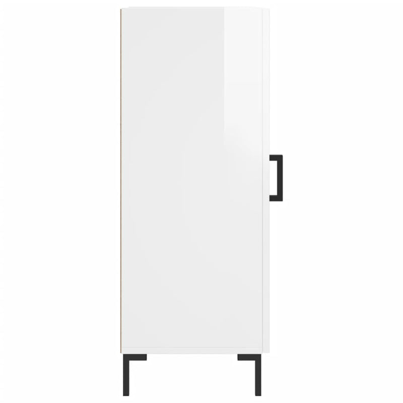 Sideboard Hochglanz-Weiß 34,5x34x90 cm Holzwerkstoff