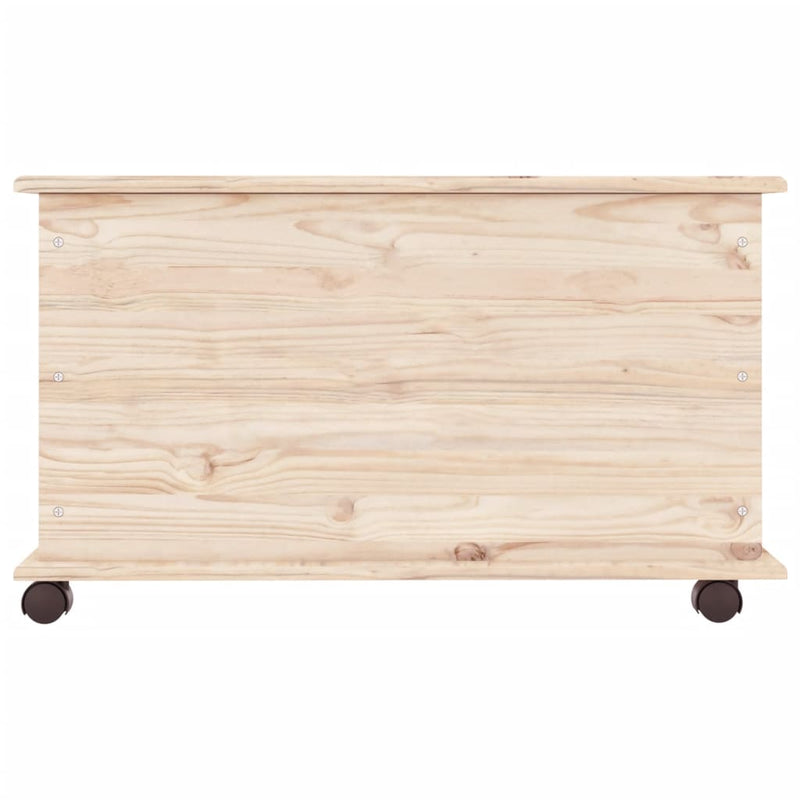 Truhe mit Rollen ALTA 73x39,5x44 cm Massivholz Kiefer