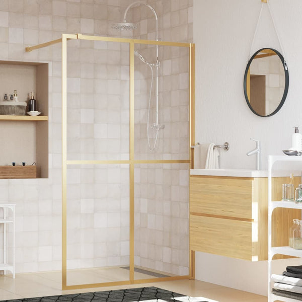 Duschwand für Begehbare Dusche ESG Klarglas Golden 118x195cm