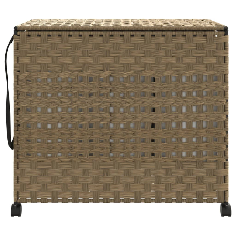 Wäschekorb mit Rollen 66x35x60 cm Rattan