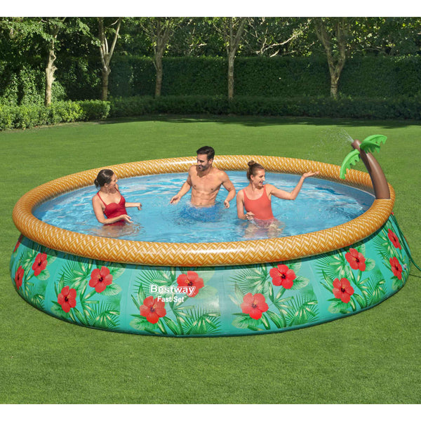 Bestway Fast Set Pool Aufblasbar Paradise Palms 457x84 cm