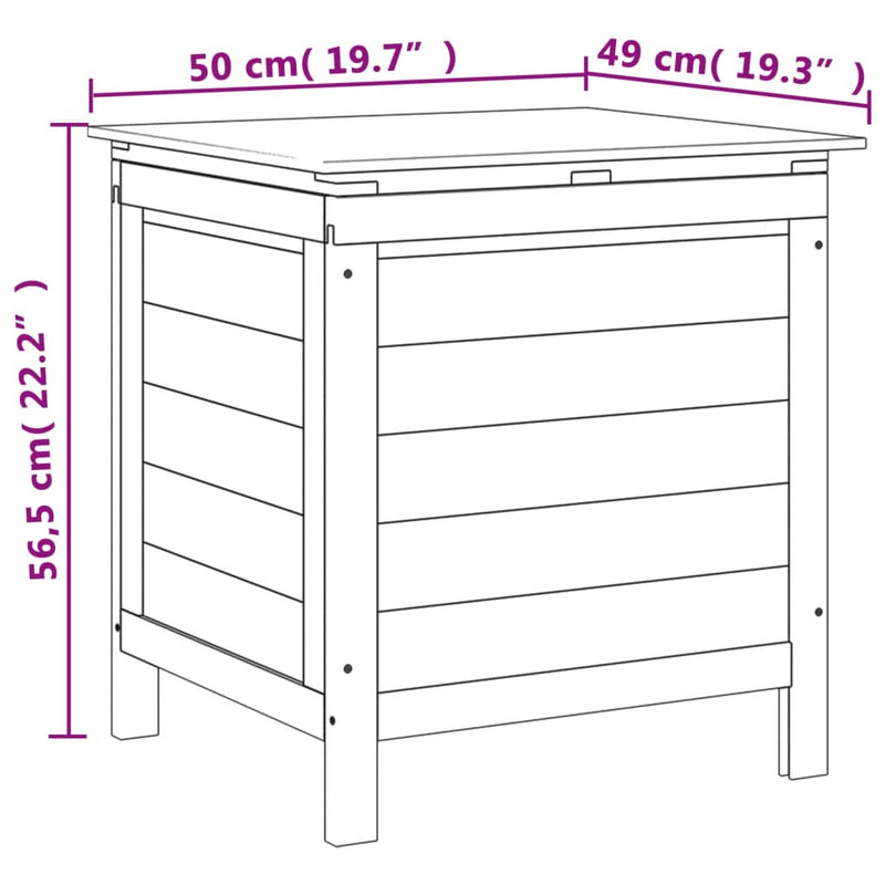 Gartentruhe Weiß 50x49x56,5 cm Massivholz Tanne