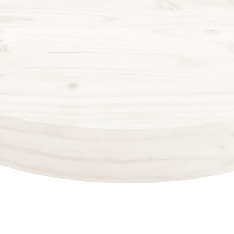 Tischplatte Rund Weiß Ø30x3 cm Massivholz Kiefer