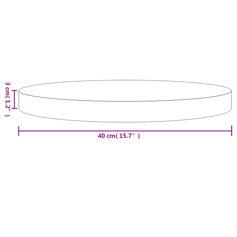 Tischplatte Rund Weiß Ø40x3 cm Massivholz Kiefer