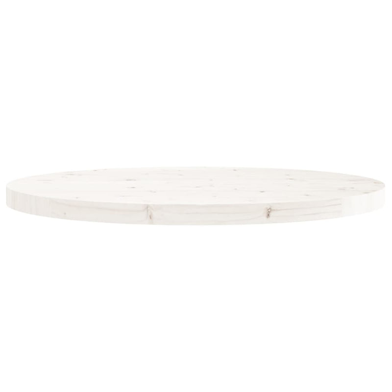 Tischplatte Rund Weiß Ø70x3 cm Massivholz Kiefer
