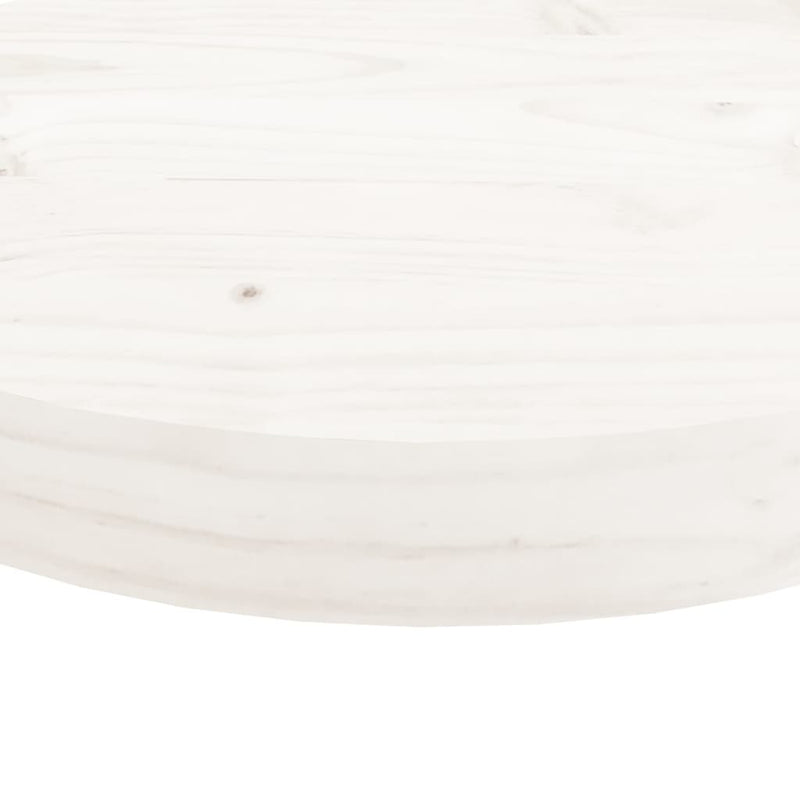 Tischplatte Rund Weiß Ø70x3 cm Massivholz Kiefer