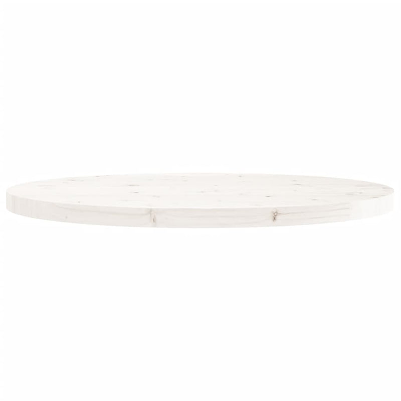 Tischplatte Rund Weiß Ø90x3 cm Massivholz Kiefer
