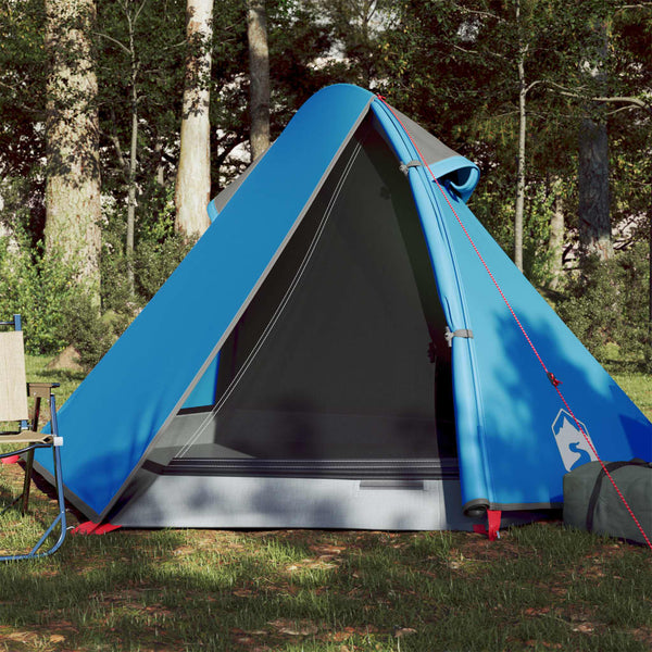 Campingzelt 2 Personen Blau 267x154x117 cm 185T Taft