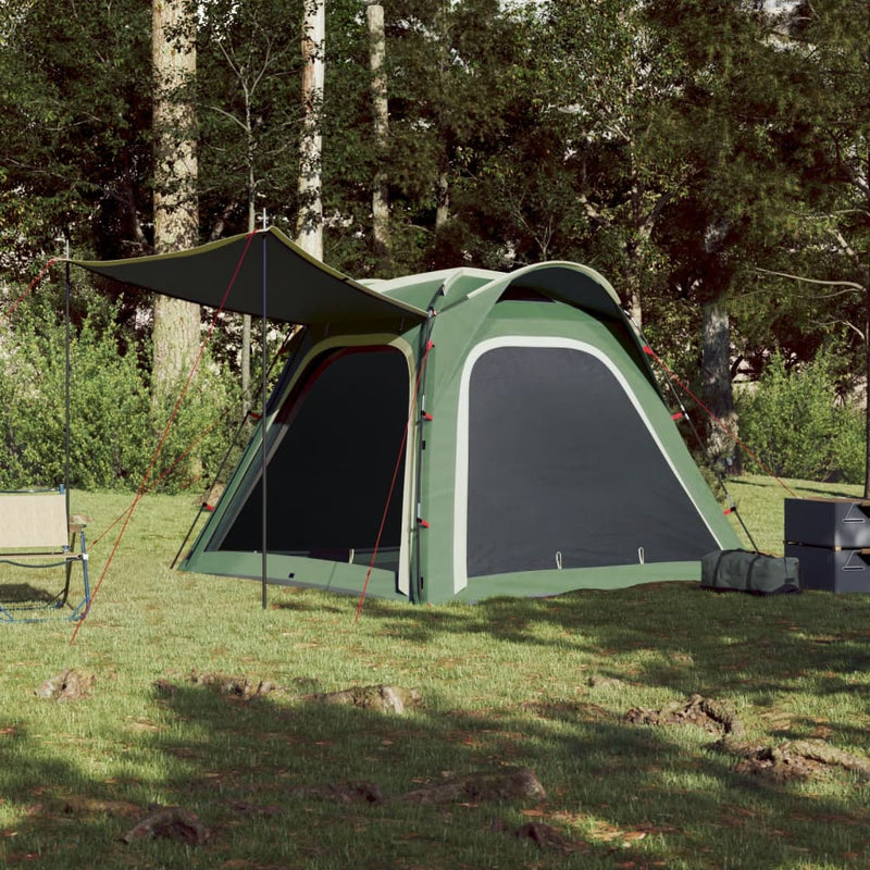 Campingzelt 4 Personen Grün 240x221x160 cm 185T Taft