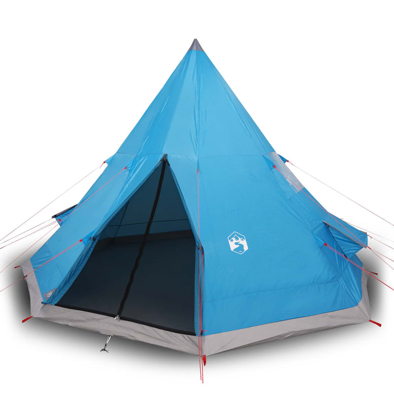 Campingzelt 4 Personen Blau 367x367x259 cm 185T Taft