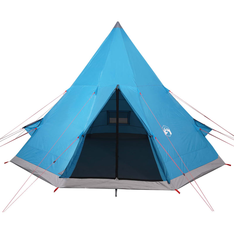 Campingzelt 4 Personen Blau 367x367x259 cm 185T Taft