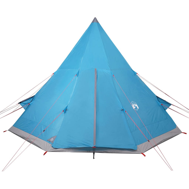 Campingzelt 4 Personen Blau 367x367x259 cm 185T Taft