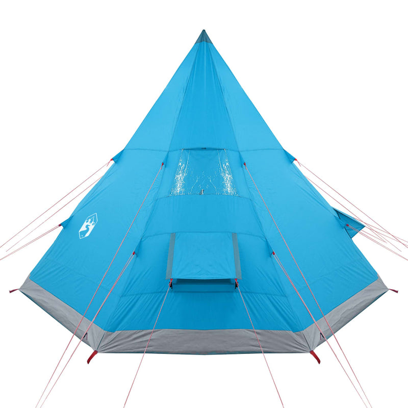 Campingzelt 4 Personen Blau 367x367x259 cm 185T Taft