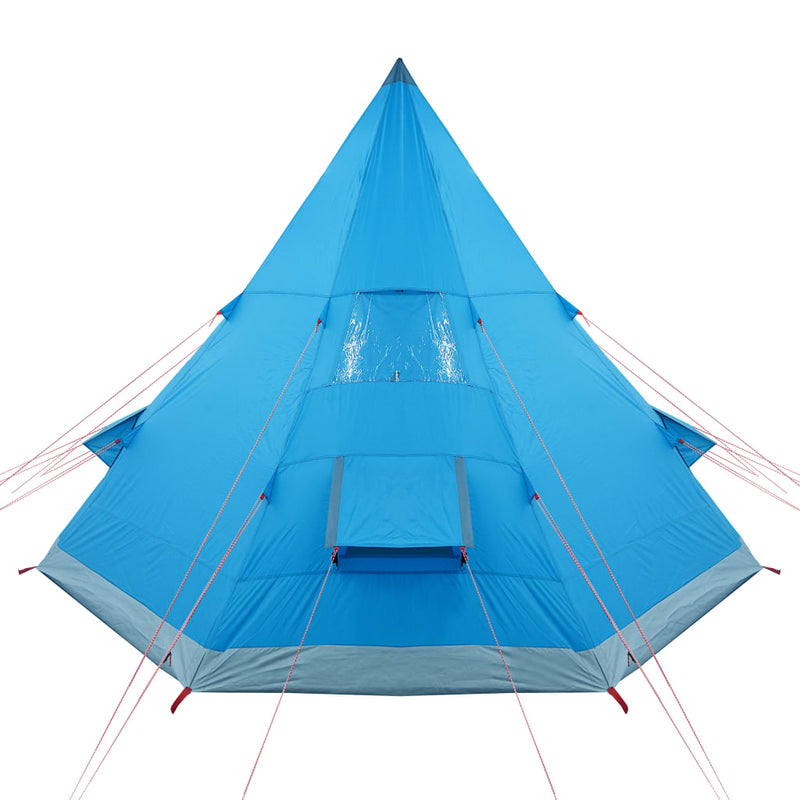 Campingzelt 4 Personen Blau 367x367x259 cm 185T Taft