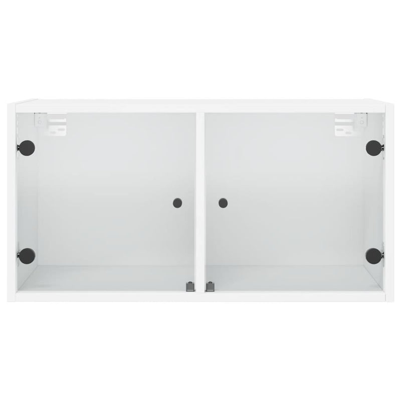 Wandschränke mit Glastüren 2 Stk. Weiß 68,5x37x35 cm
