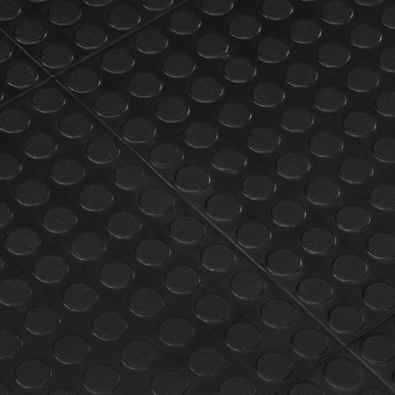 Gummi-Bodenfliese Schwarz 12 mm 90x120 cm