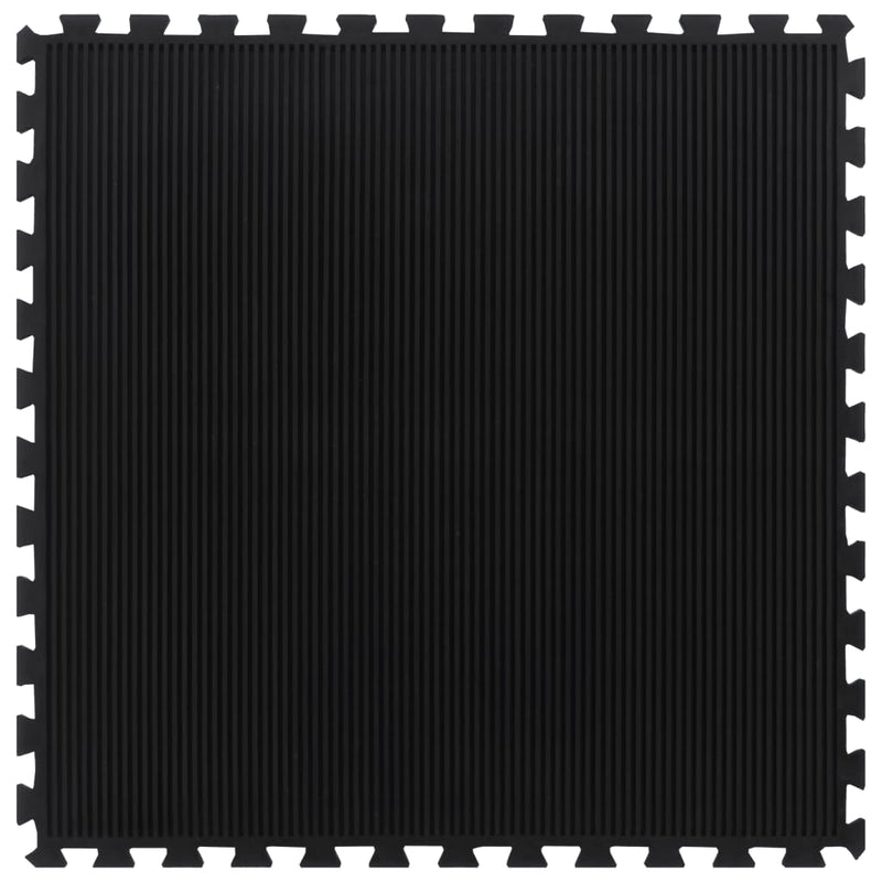 Gummi-Bodenfliese Schwarz 12 mm 100x100 cm